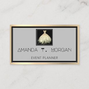 Event Planner Dance Wedding Blogger Dress Gold Visitenkarte