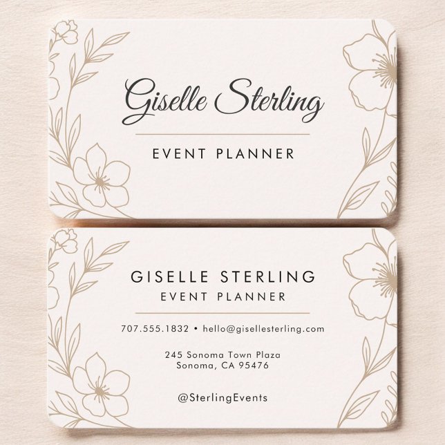 Event Planner Floral  Visitenkarte (Von Creator hochgeladen)