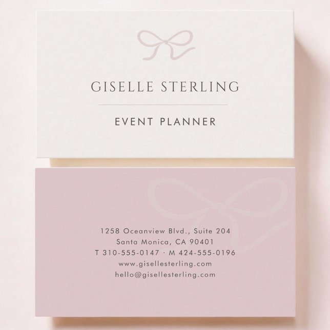 Event Planner Pink Bow Visitenkarte (Von Creator hochgeladen)