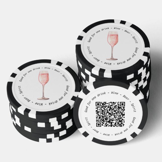 Event QR Code Pink Fizz Drink Gutschein Pokerchips (Stapel)