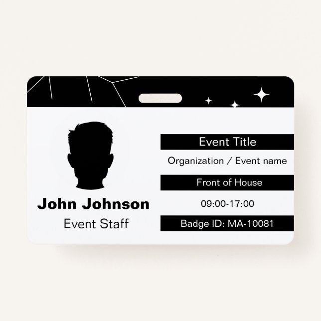 Event Staff Ausweis (Vorderseite)
