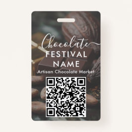 Event Staff Photo Qr Code Chocolate Festival Name Ausweis