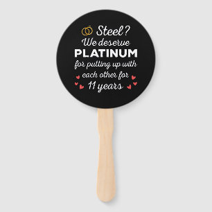 Éventail 11e anniversaire Mariage I - Steel Funny Couple