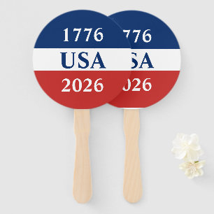 Éventail 1776 États-Unis 2026 Rouge Blanc et Bleu Patriotiq