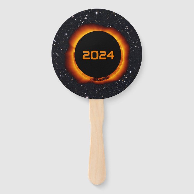 Éventail 2024 Éclipse solaire totale Date Ciel étoilé (Devant)