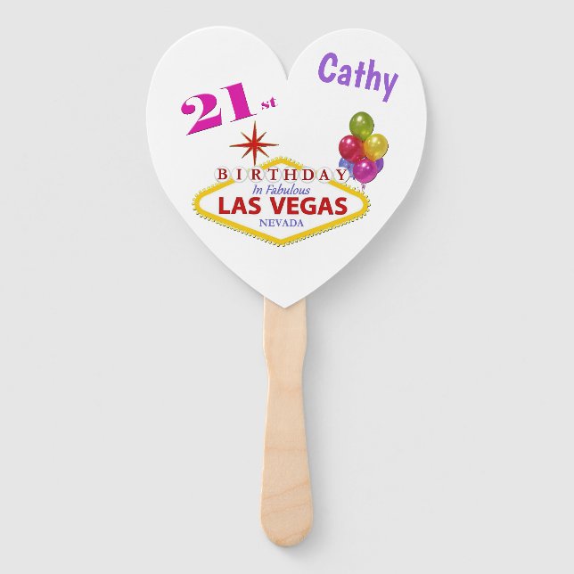 Éventail 21e anniversaire de Las Vegas personnalisé Ensembl (Devant)