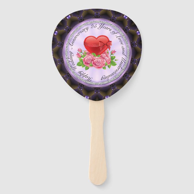 Éventail 25e anniversaire du mariage Ensemble de fans (Devant)