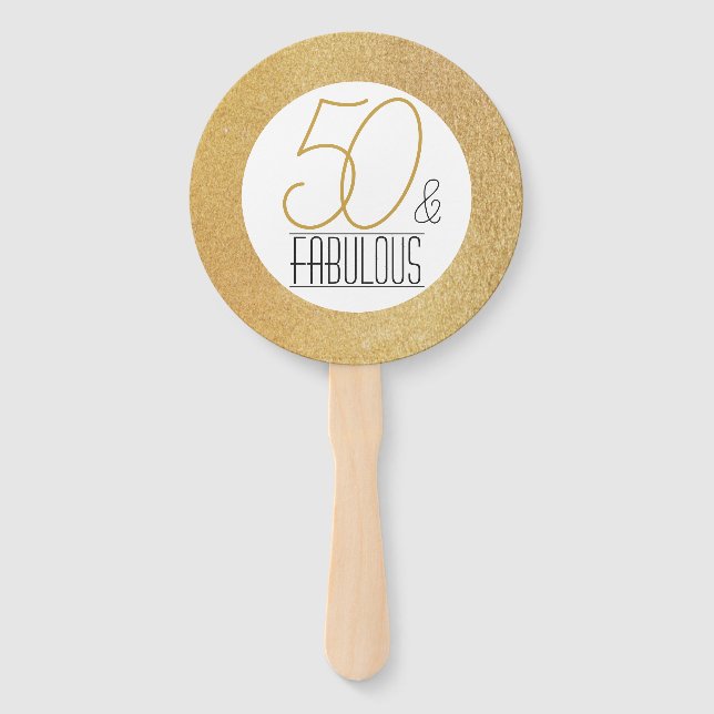 Éventail 50 et Fabulous Gold Personnalisé fête d'anniversai (Devant)