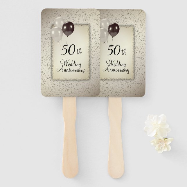 Éventail 50e anniversaire du Mariage (Devant et derrière)
