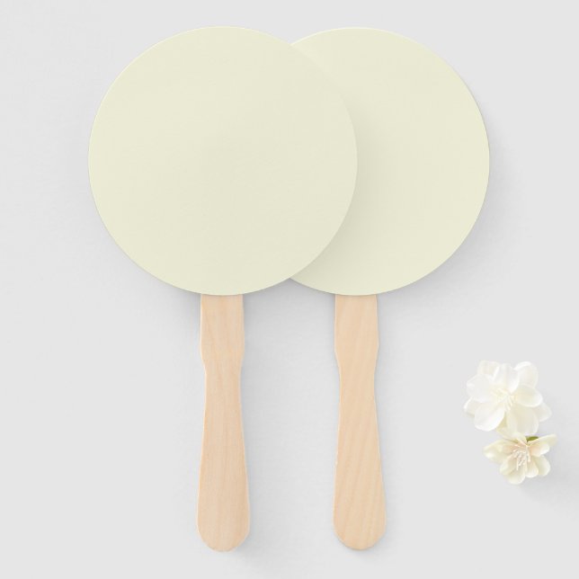 Éventail à main rond beige de programme (Devant et derrière)