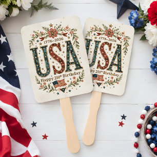 Éventail à main Shabby Chic USA 250e anniversaire