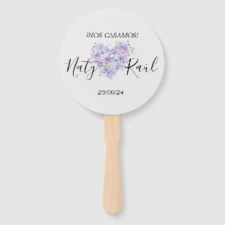Éventail Abanico Personalizado en Tonos Lilas 
