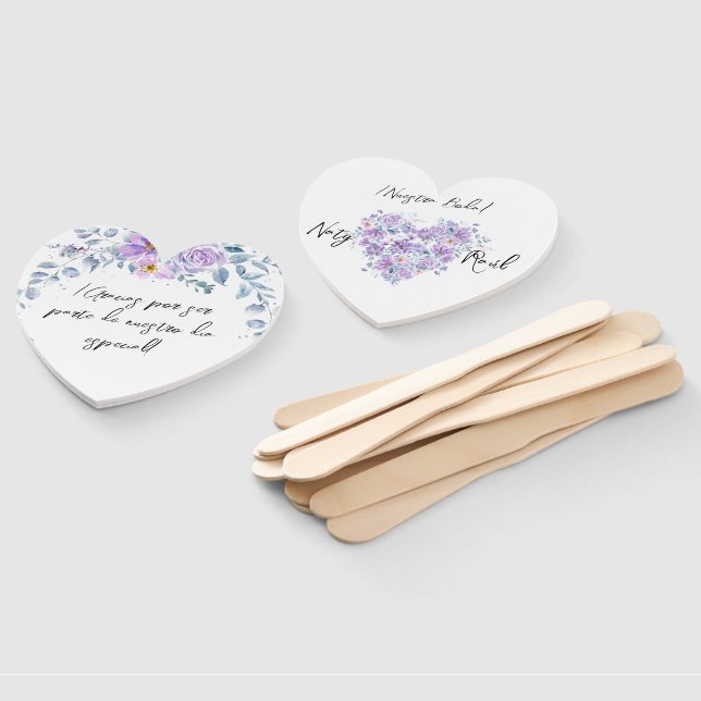 Éventail Abanico Personalizado en Tonos Lilas (Non-assemblé)