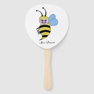 Éventail Abeille mignonne d'aquarelle avec le sourire