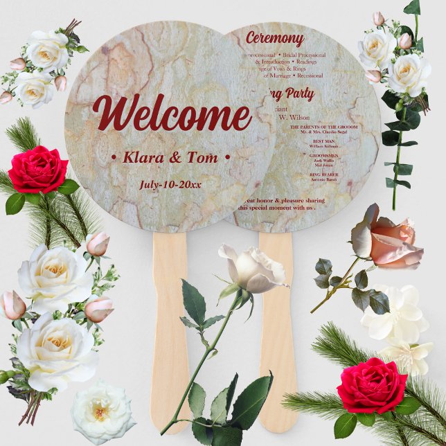 Éventail accueil rustique design programme de mariage (Créateur téléchargé)