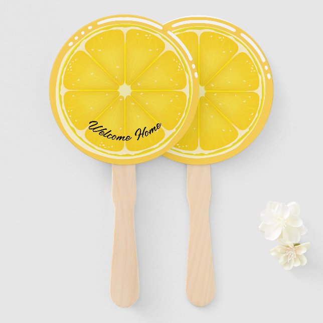 Éventail Agrumes TROPICALES FRUITS D'ÉTÉ Citrons d'orange (Devant et derrière)