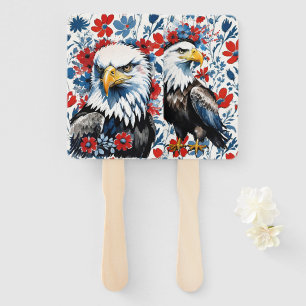 Éventail Aigle américain majestueux floral