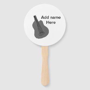 Éventail Ajouter votre nom texte brun acoustique guitare éd