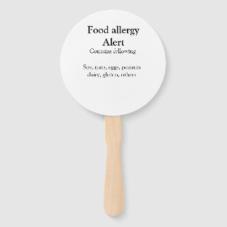 Éventail Alerte d'allergie alimentaire ajouter le nom texte