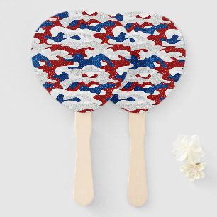 Éventail American Camo Juillet 4 Parties scintillant