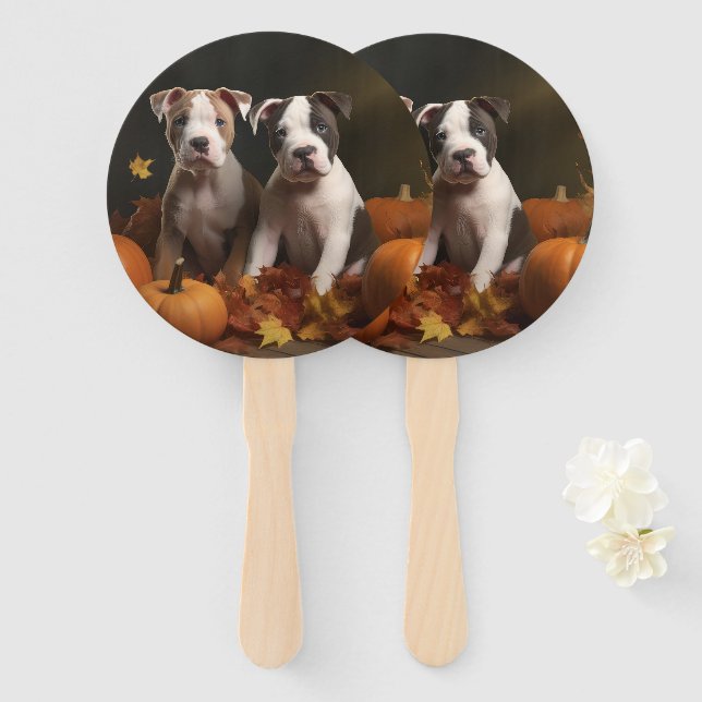 Éventail American Staffordshire Puppy Automne Délice (Devant et derrière)