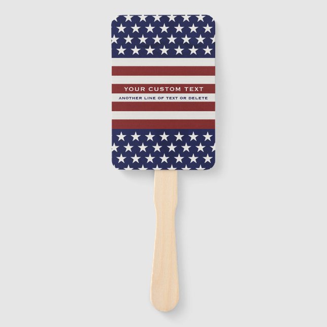 Éventail American USA Flag Patriotic July 4th Custom (Devant)