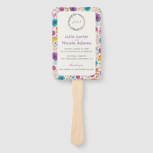 Éventail Amour Fleurissant Fleurs Romantiques Rose Violet M