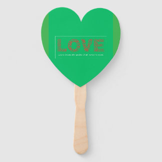 Éventail "Amour romantique Texte Coeur Ventilateur à main -