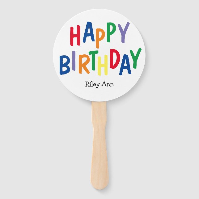 Éventail Anniversaire coloré personnalisé (Devant)