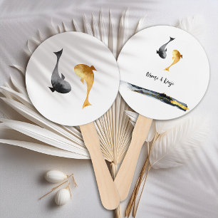Éventail Aquarelle Koi Fish Mariage