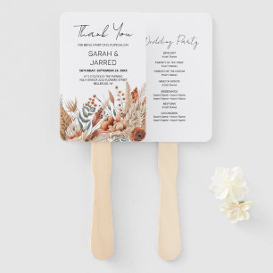 Éventail Aquarelle Mariage de fleurs en terre cuite