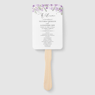 Éventail Aquarelle moderne Programme de mariage floral Vent