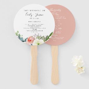 Éventail Aquarelle moderne Programme de mariage floral Vent