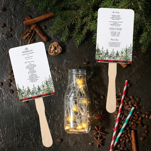 Éventail Aquarelle Pine verte et Buffle rouge Plaid (Créateur téléchargé)