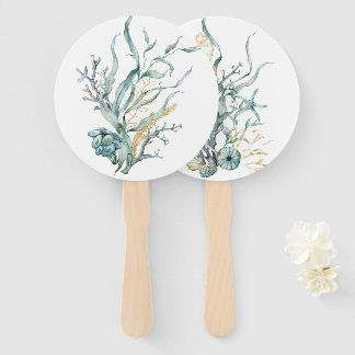 Éventail Aquarelle sous la mer Jellyfish Hand Fans