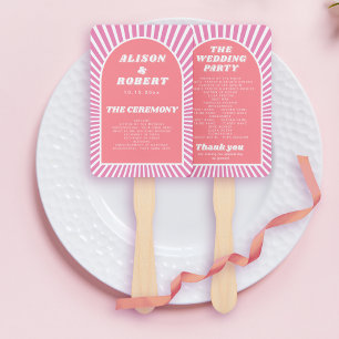 Éventail Arche rose et soleil programme de mariage super