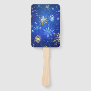 Éventail Arrière - plan Bleu XMAS avec des flocons de neige