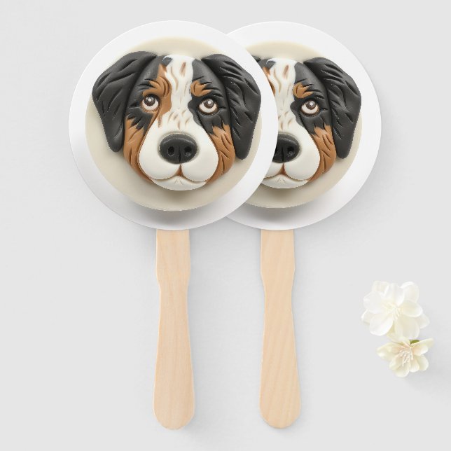 Éventail Australian Shepherd Dog 3D inspiré (Devant et derrière)
