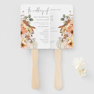 Éventail Automne Florals Citrouille Watercolor Wedding Prog