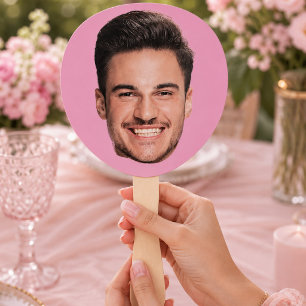 Éventail avec visage sur la main   Rose personnali