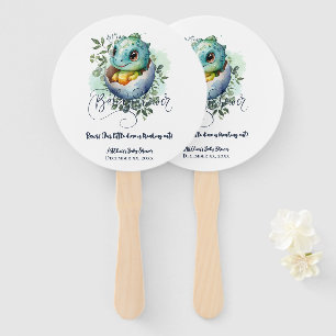 Éventail Baby shower Feuille Dinosaur Oeuf Cute Aquarelle