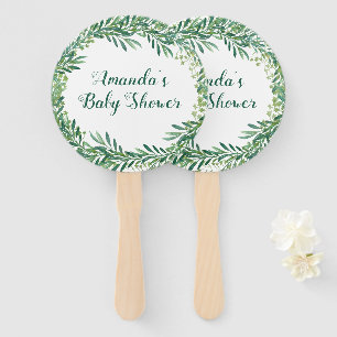 Éventail Baby shower Feuille vert