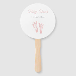 Éventail Baby shower Fille Simple Precious Empreintes roses