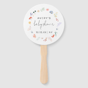Éventail Baby shower Fleur sauvage Boho simple
