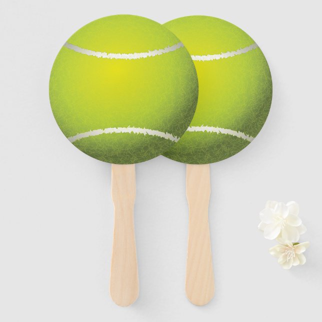 Éventail Balle de tennis. (Devant et derrière)