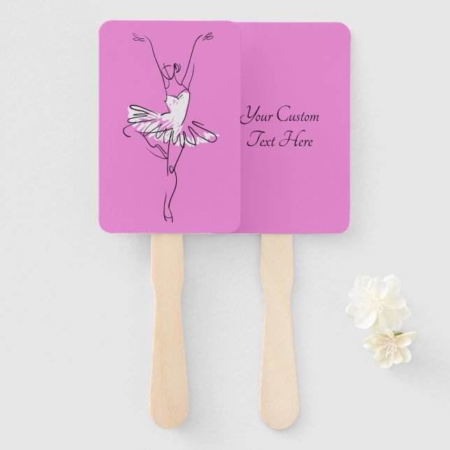 Éventail Ballerina jeu de ventilateurs de texte et de coule (Devant et derrière)