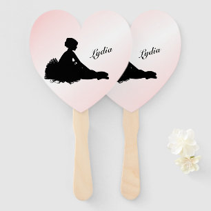 Éventail Ballerine Fatiguée Personnalisée avec Nom Rose