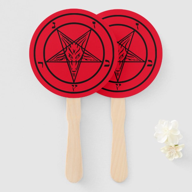 Éventail Baphomet Pentagram Satanique (Devant et derrière)
