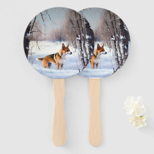 Éventail Basenji Laisser neiger Noël