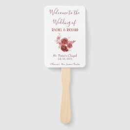 Éventail Beau programme de mariage de fleurs d'aquarelle